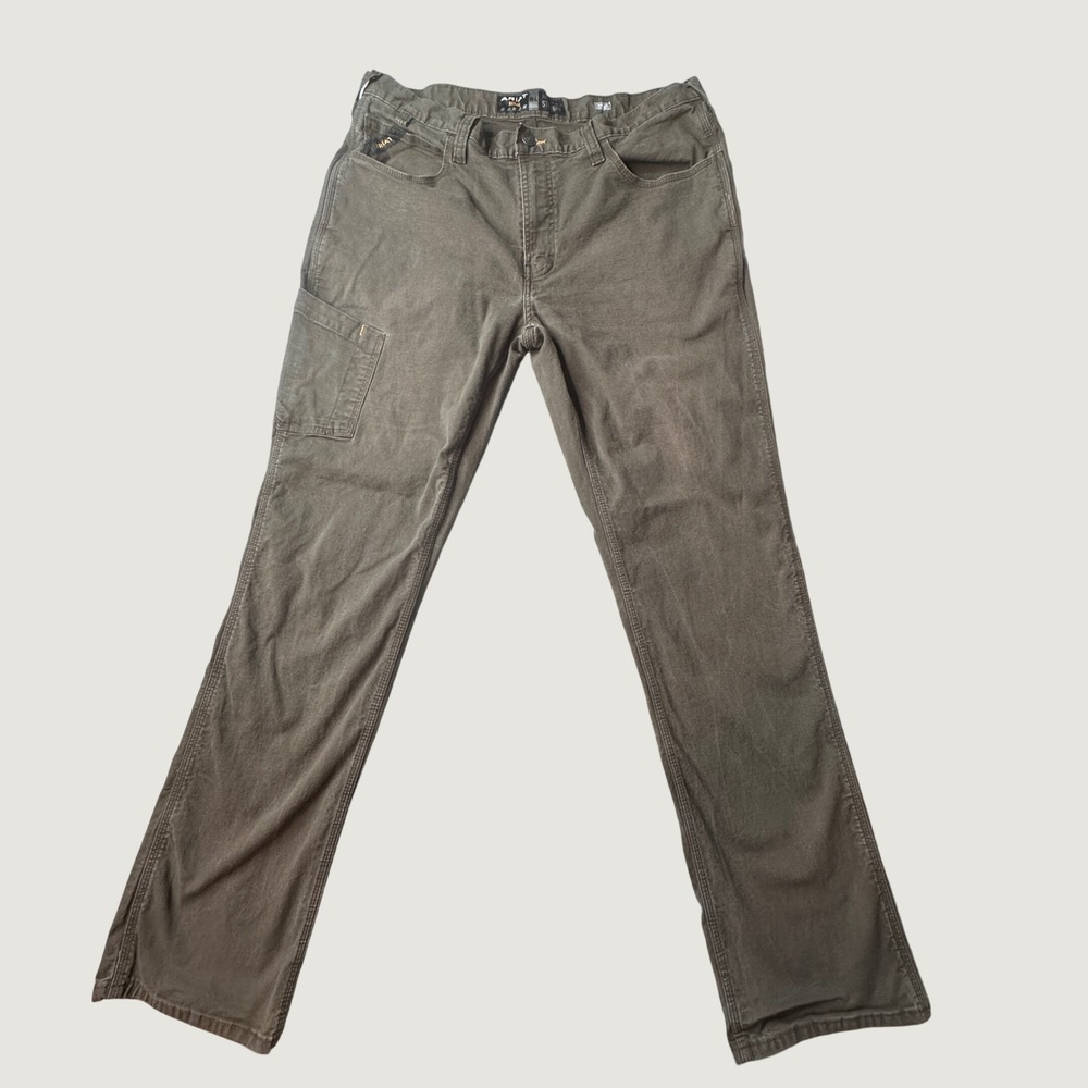 Ariat M4 Pants Mens 38x36 Brown Rebar Relaxed Straight DuraStretch Work 10034622